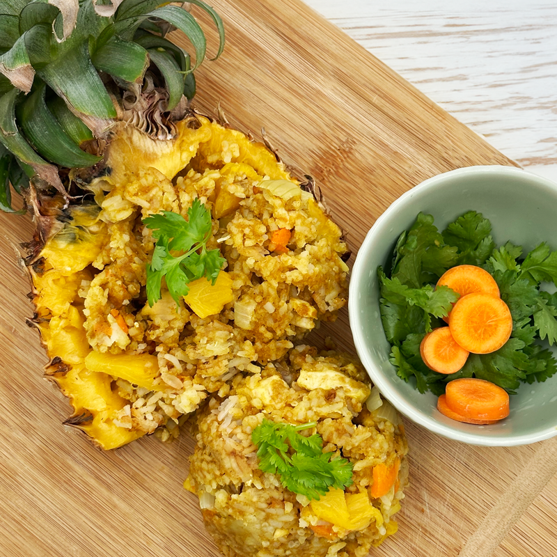 [One-Pot Wonder] Curry Pineapple Rice with Chicken