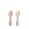 mushie Toddler Starter Spoon 2 pc. 12 months + - Blush/Shifting Sand