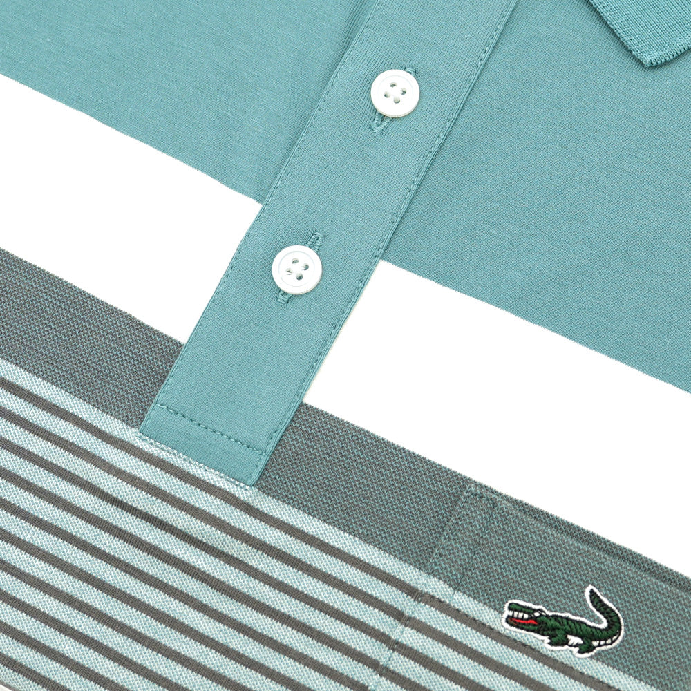 Crocodile Short-Sleeved Polo - Green Grey