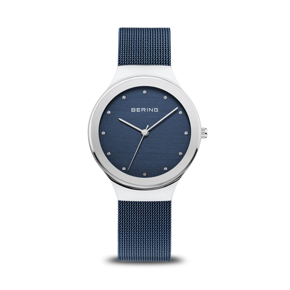 Bering Classic 34mm Ladies Blue Mesh Analog