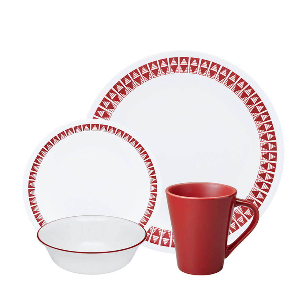 corelle dinnerware set red