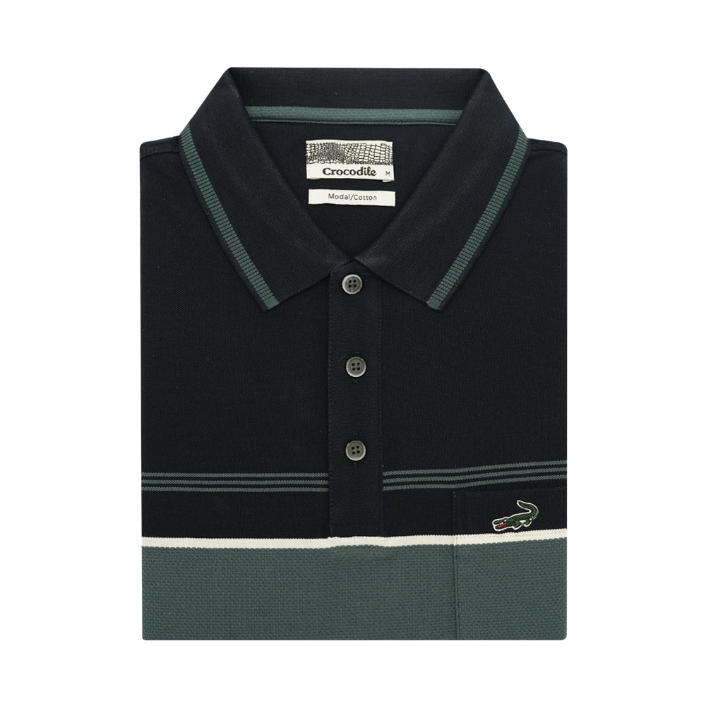 Crocodile Short-Sleeved Polo - Blue