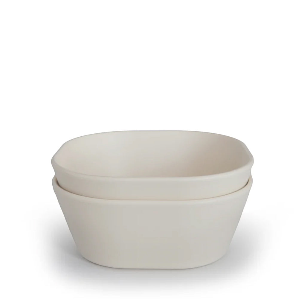 mushie Square Dinner Bowl Set of 2 - Ivory
