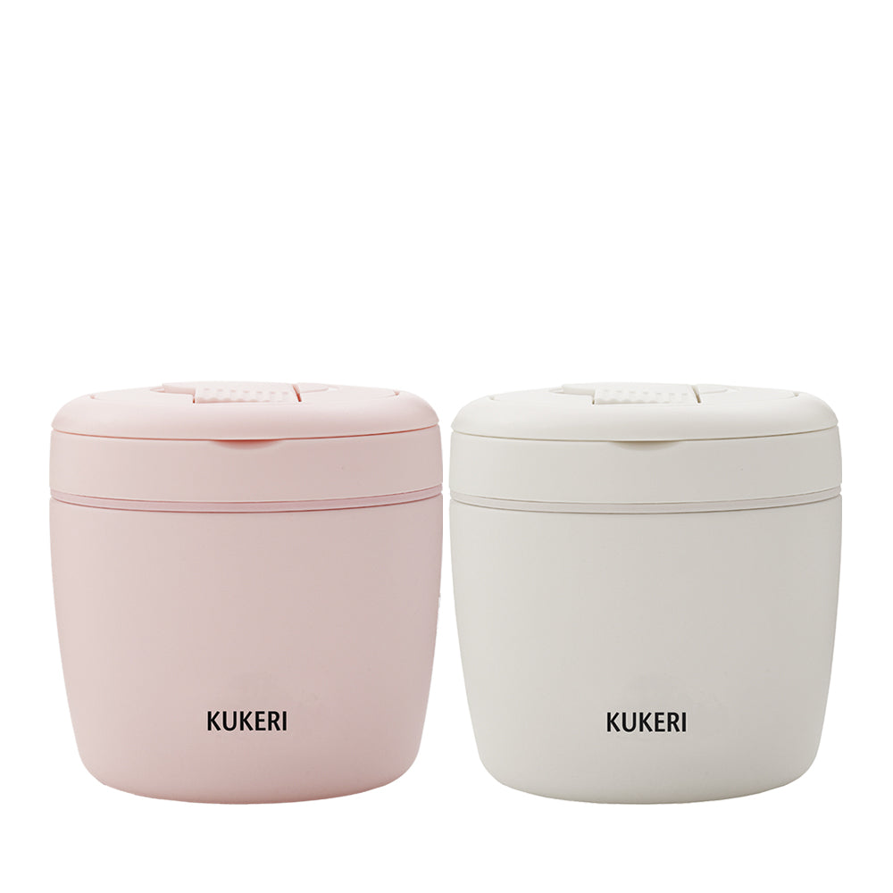 Kukeri Vacuum Insulated Food Carrier Container Jar with Insert and Spoon 970ml - Pink