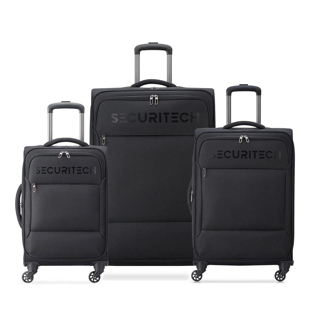 Delsey Paris Securitech Vanguard DY40038 66cm 4 Double Wheels Expandable Cabin Soft Trolley Case Luggage - Green