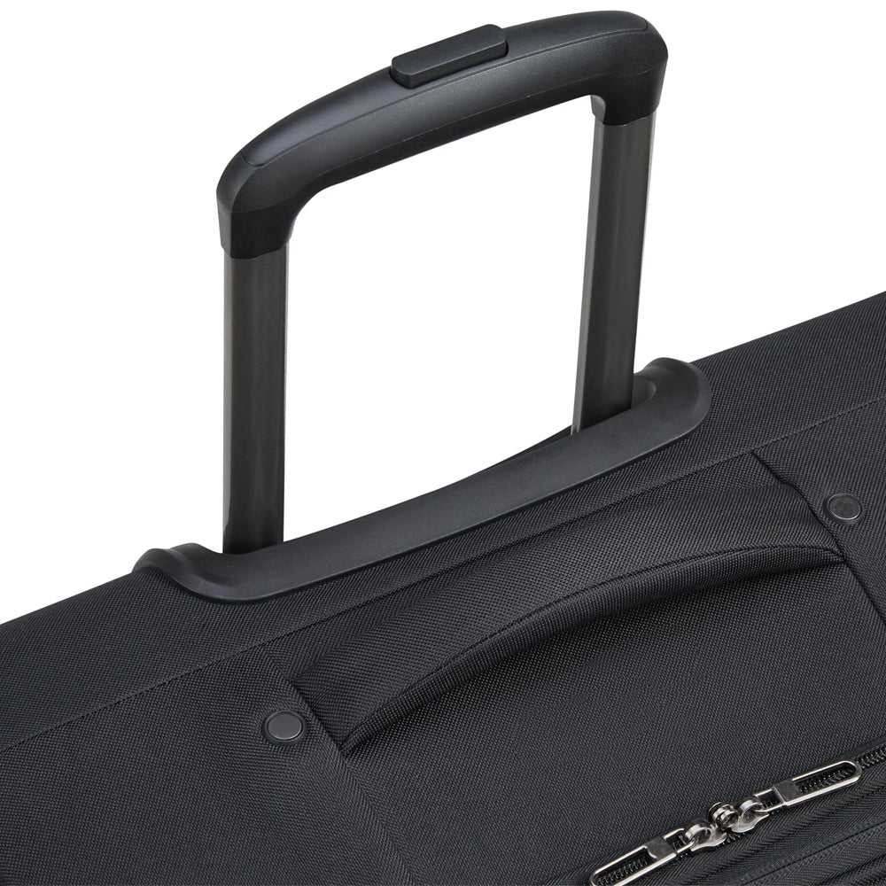 Delsey Paris Securitech Vanguard DY40038 76cm 4 Double Wheels Expandable Cabin Soft Trolley Case Luggage - Black