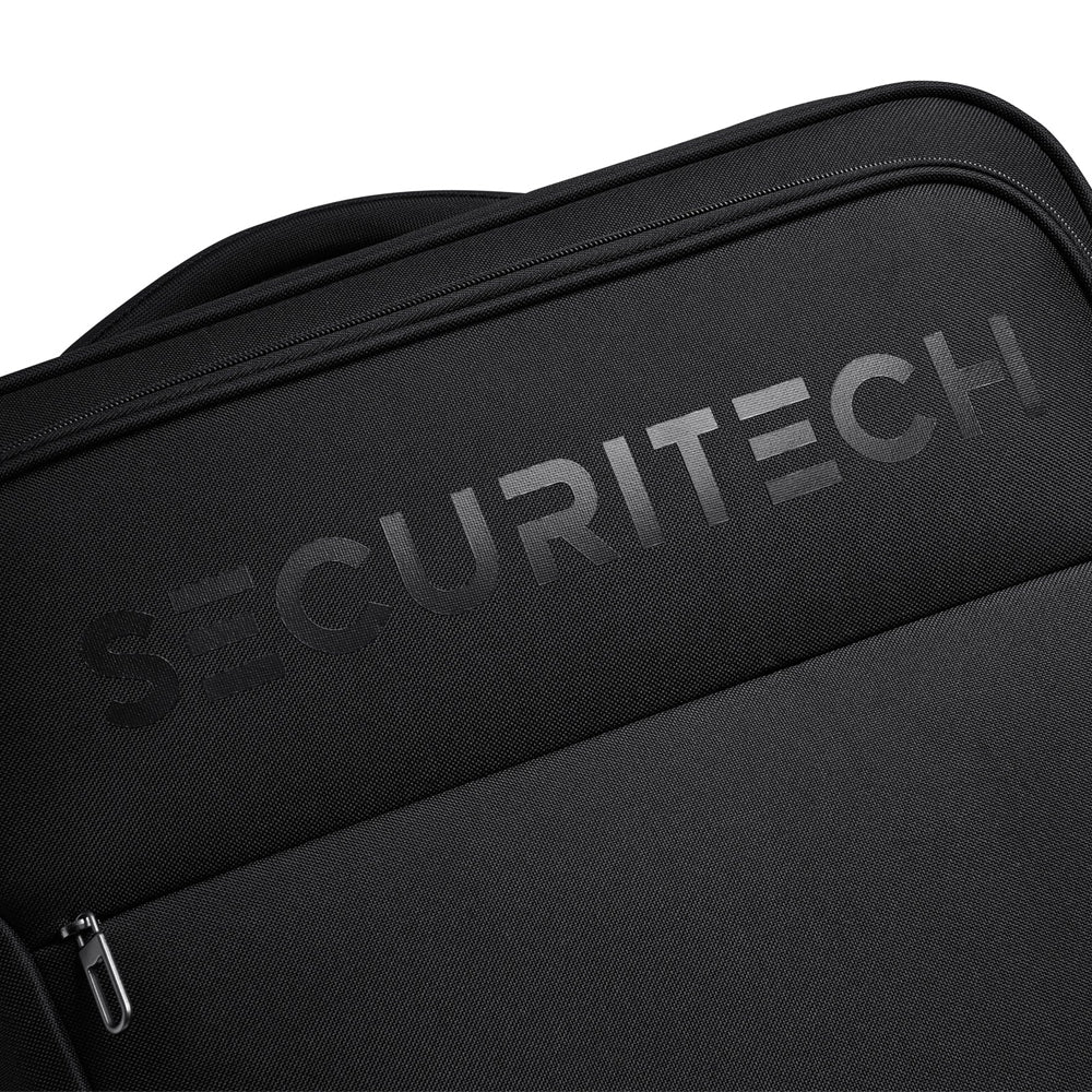 Delsey Paris Securitech Vanguard DY40038 76cm 4 Double Wheels Expandable Cabin Soft Trolley Case Luggage - Black