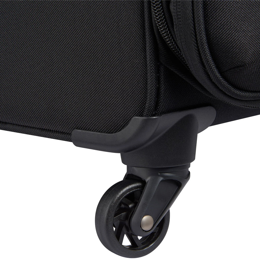 Delsey Paris Securitech Vanguard DY40038 76cm 4 Double Wheels Expandable Cabin Soft Trolley Case Luggage - Black
