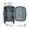 Delsey Paris Securitech Vanguard DY40038 66cm 4 Double Wheels Expandable Cabin Soft Trolley Case Luggage - Green