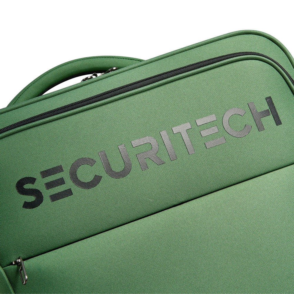 Delsey Paris Securitech Vanguard DY40038 76cm 4 Double Wheels Expandable Cabin Soft Trolley Case Luggage - Green