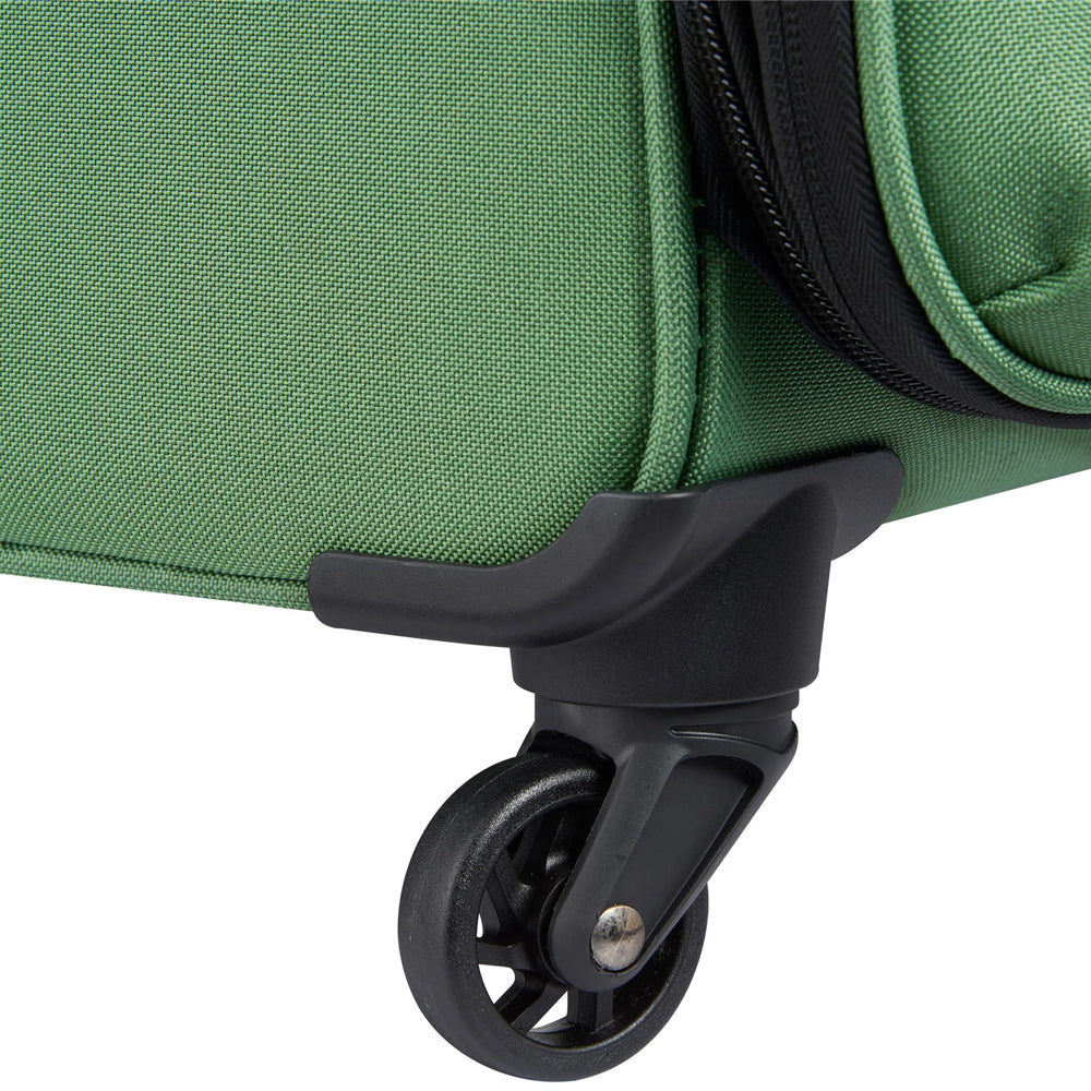 Delsey Paris Securitech Vanguard DY40038 66cm 4 Double Wheels Expandable Cabin Soft Trolley Case Luggage - Green