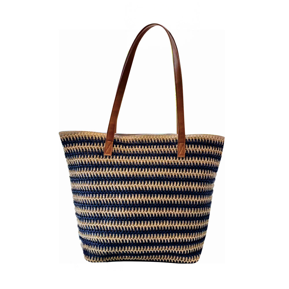 Stone Lodge Woven Straw Shoulder Bag - Beige/Beige