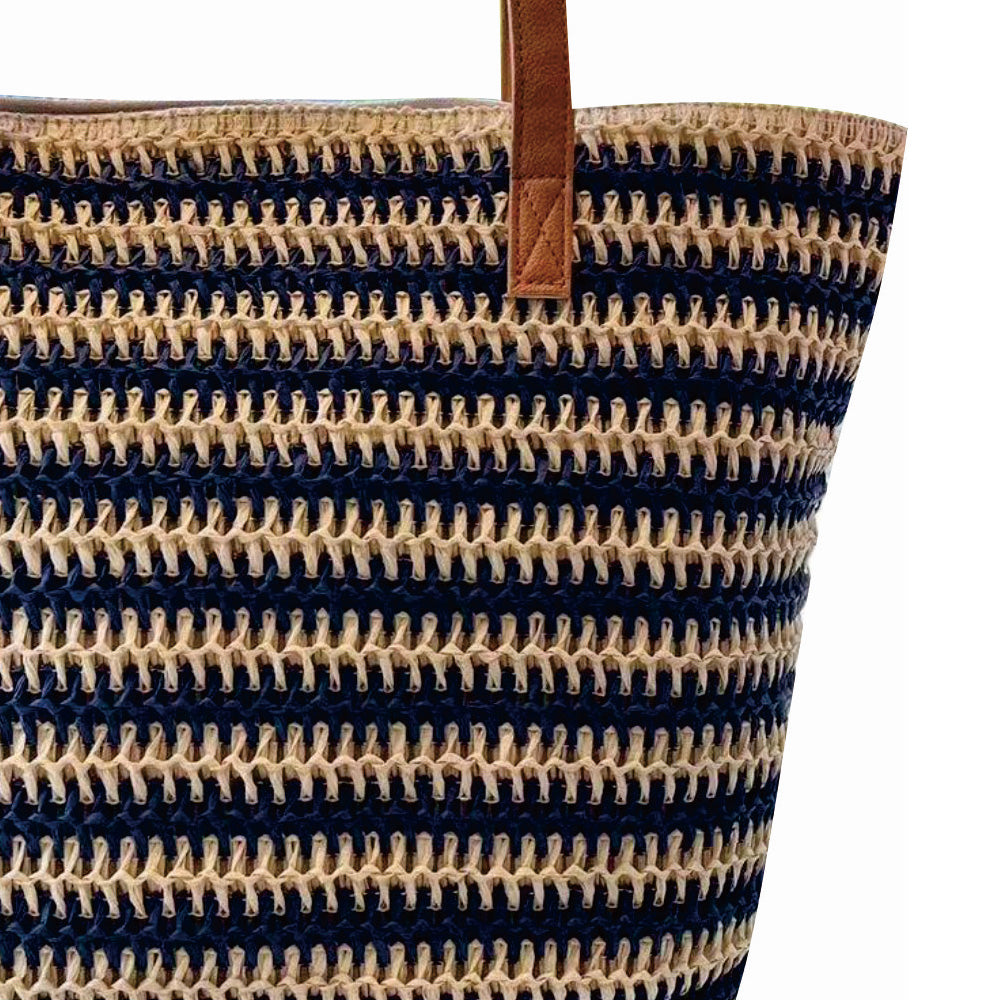 Stone Lodge Woven Straw Shoulder Bag - Beige/Beige