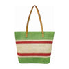Stone Lodge Woven Straw Shoulder Bag - Green/Red