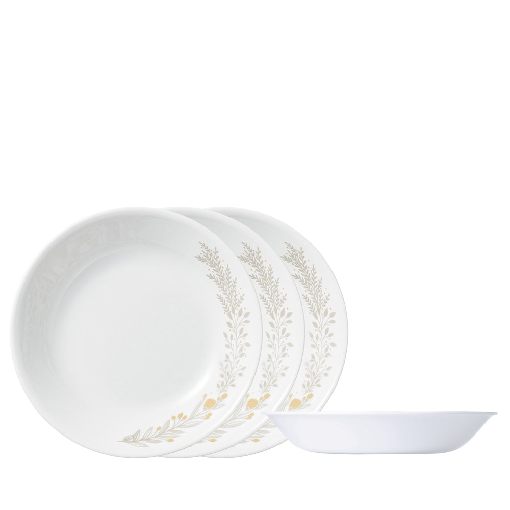 CORELLE 4pc Soup Plate Set Silver Crown – OG Singapore