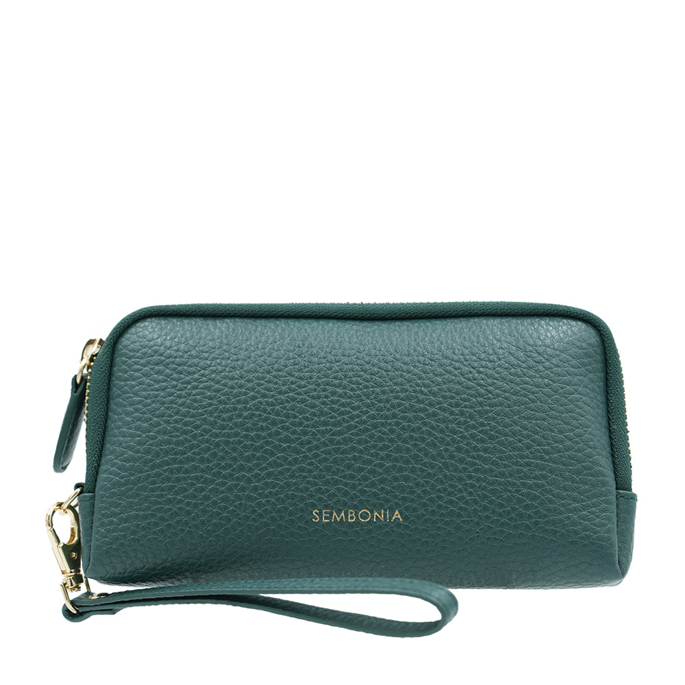 SEMBONIA Leather Wristlet Green – OG Singapore - Main Image