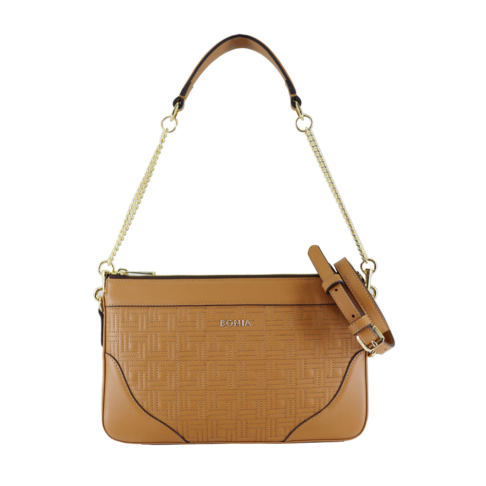 BONIA Embossed Calf Leather Shoulder Bag Choccy – OG Singapore