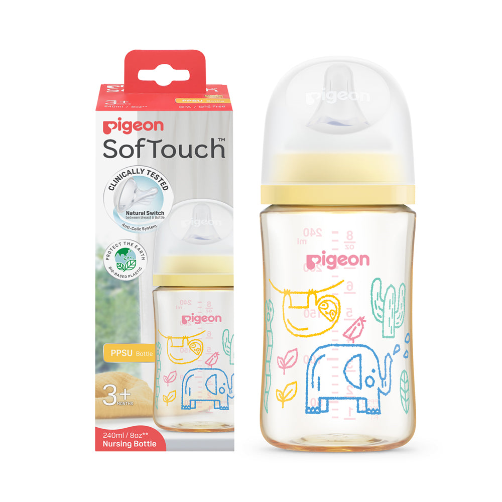 Pigeon Softouch Bpp Nursing Bottle PPSU 240ml Safari Doodles