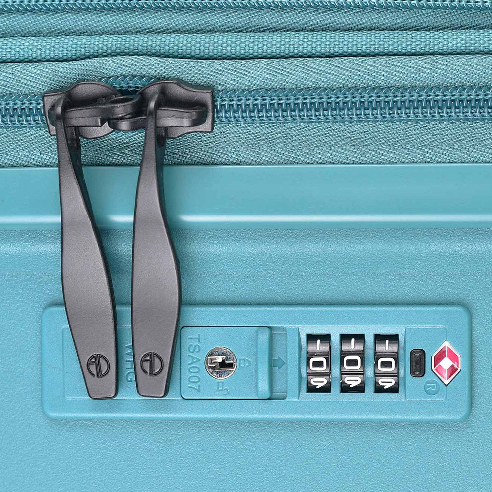 ALAIN DELON AD-1016 20" Hard Case Spinner Luggage - Expandable, Anti-Theft Zipper, TSA Lock - Blue