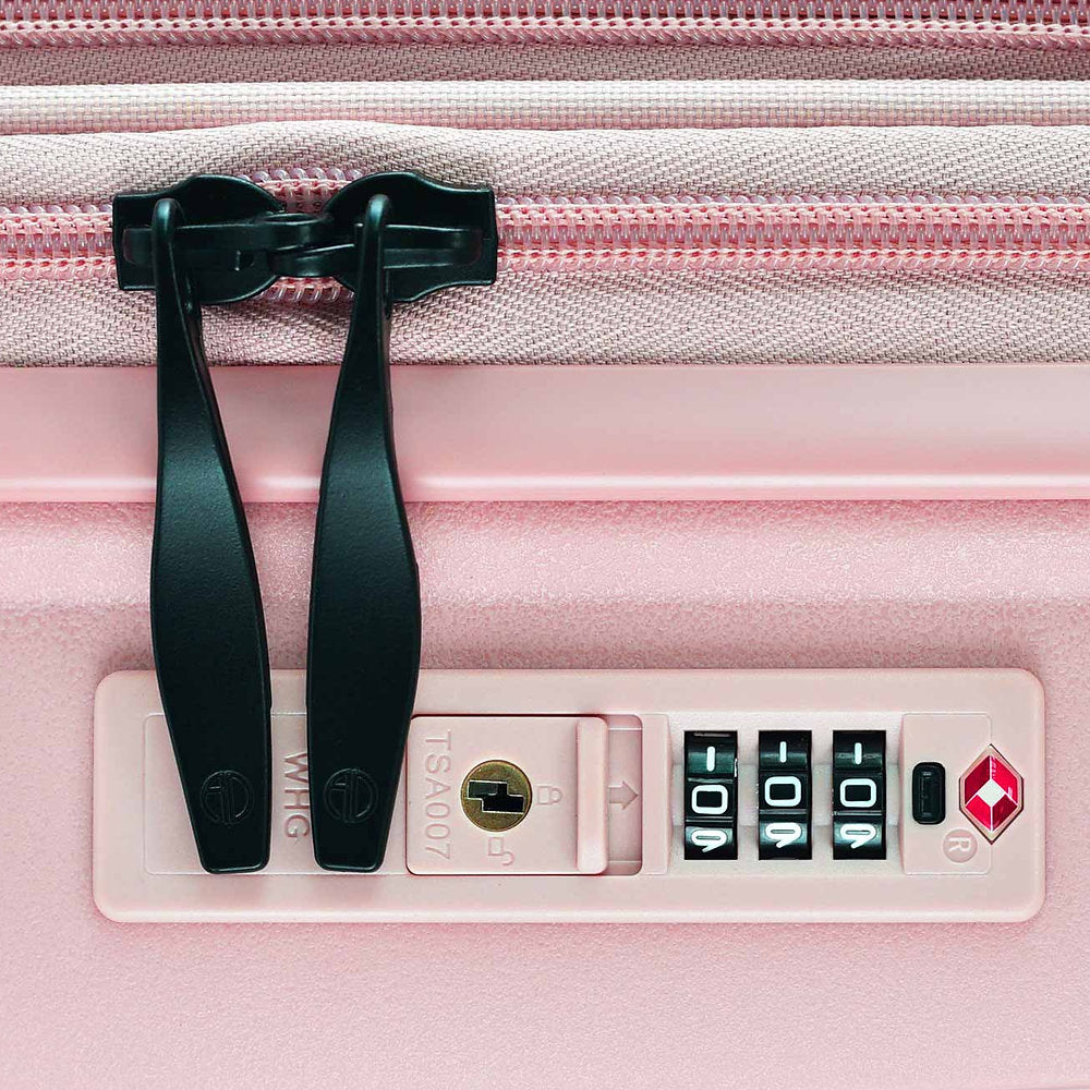 ALAIN DELON AD-1016 20" Hard Case Spinner Luggage - Expandable, Anti-Theft Zipper, TSA Lock - Pink
