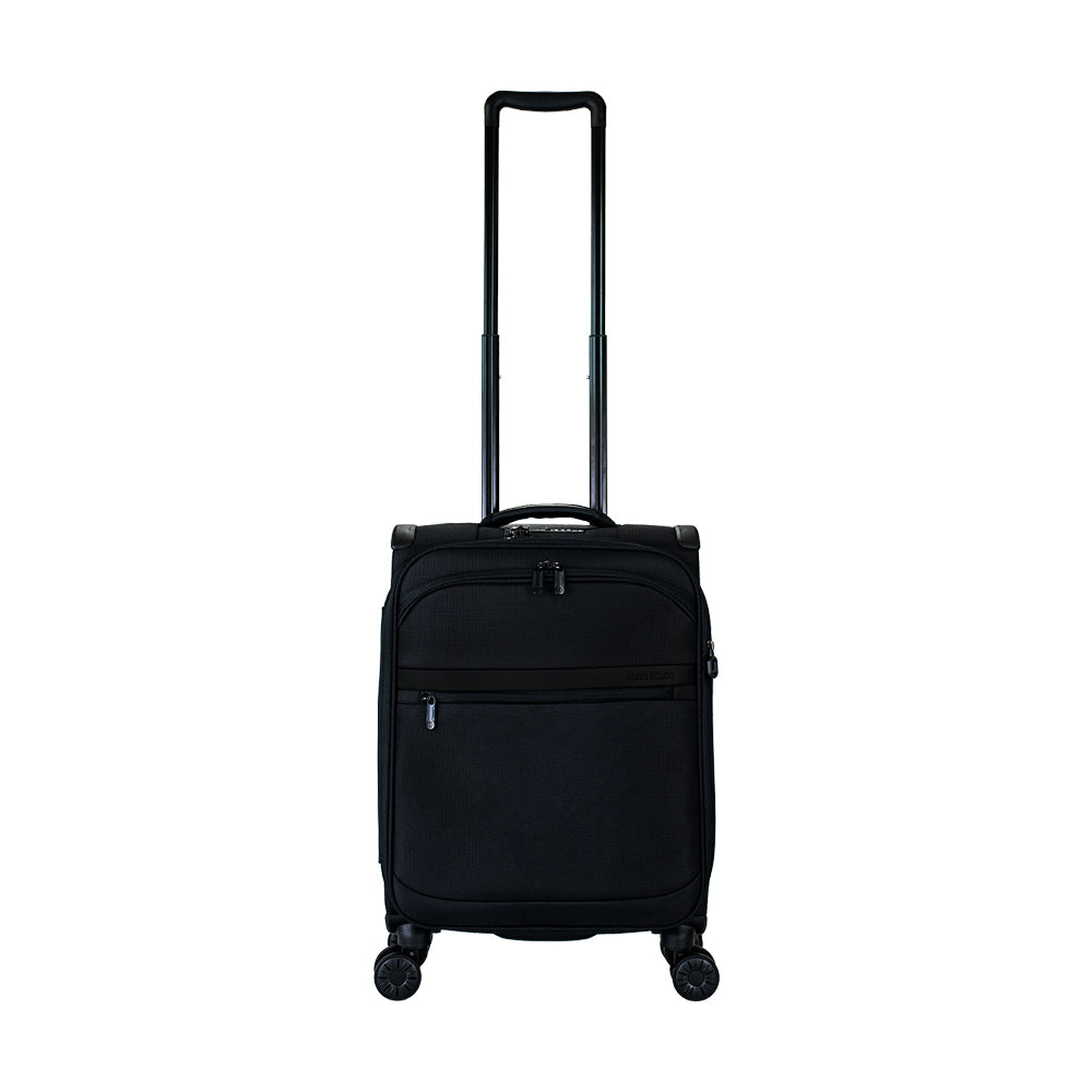 ALAIN DELON AD-1201 19" Soft Case Spinner Luggage - Expandable, Anti-Theft Zipper, TSA Lock - Black