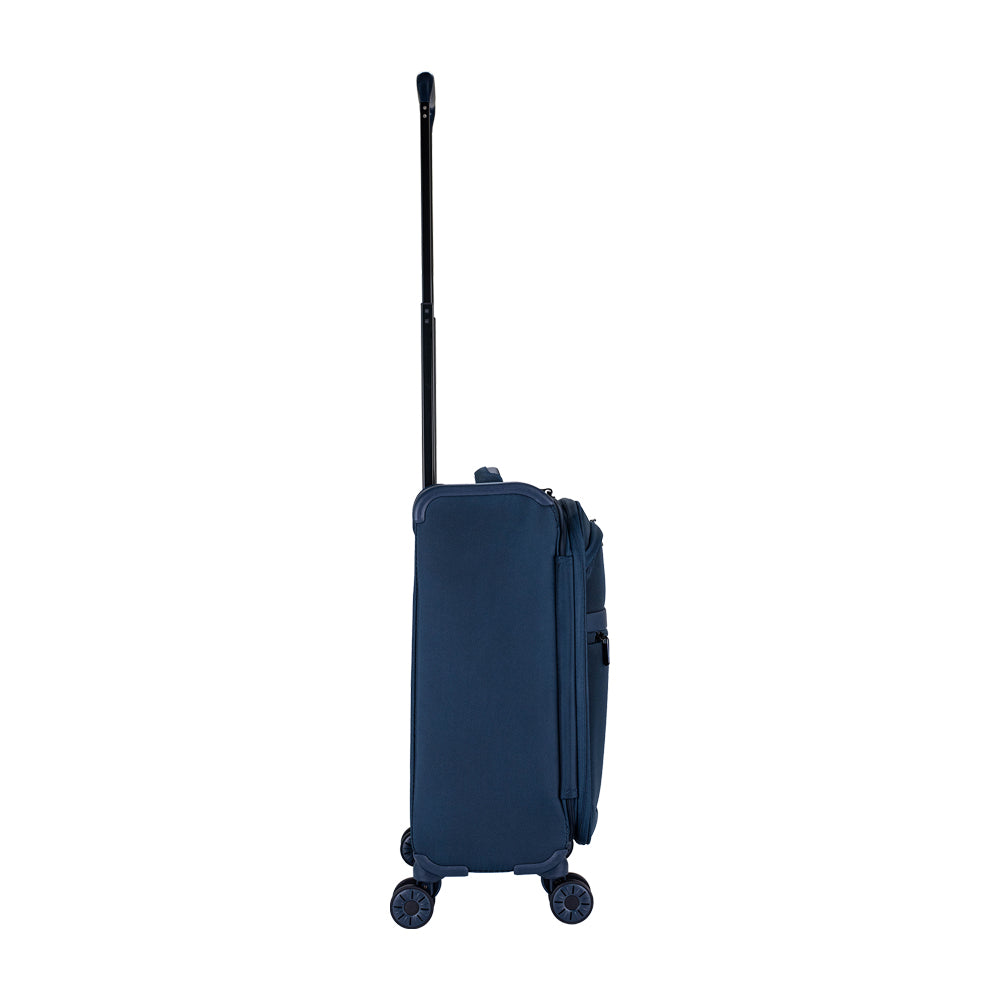 ALAIN DELON AD-1201 19" Soft Case Spinner Luggage - Expandable, Anti-Theft Zipper, TSA Lock - Blue