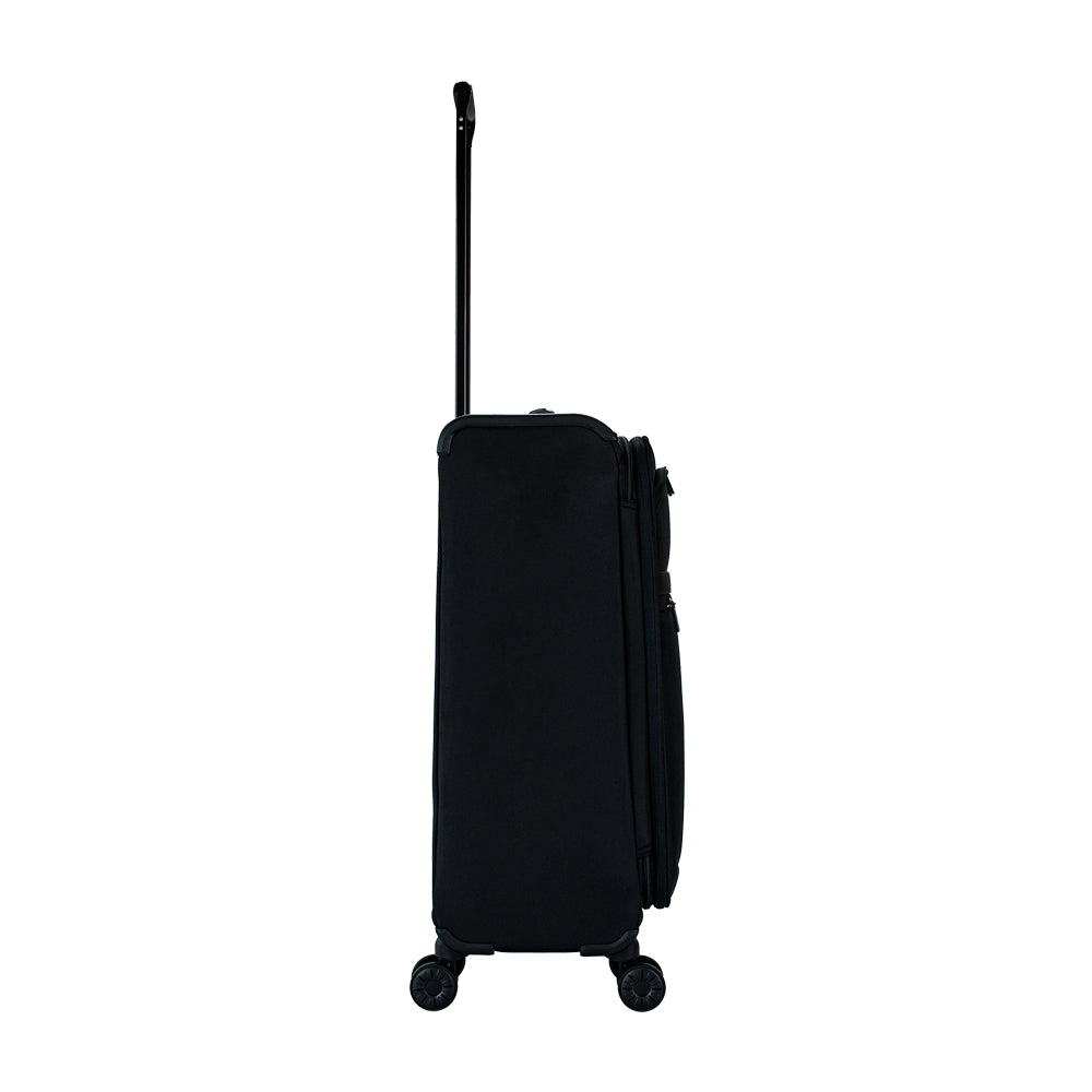 ALAIN DELON AD-1201 24" Soft Case Spinner Luggage - Expandable, Anti-Theft Zipper, TSA Lock - Black
