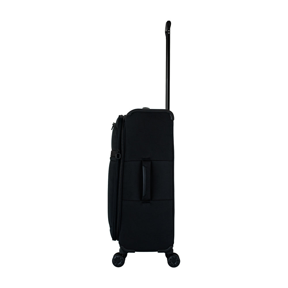 ALAIN DELON AD-1201 24" Soft Case Spinner Luggage - Expandable, Anti-Theft Zipper, TSA Lock - Black