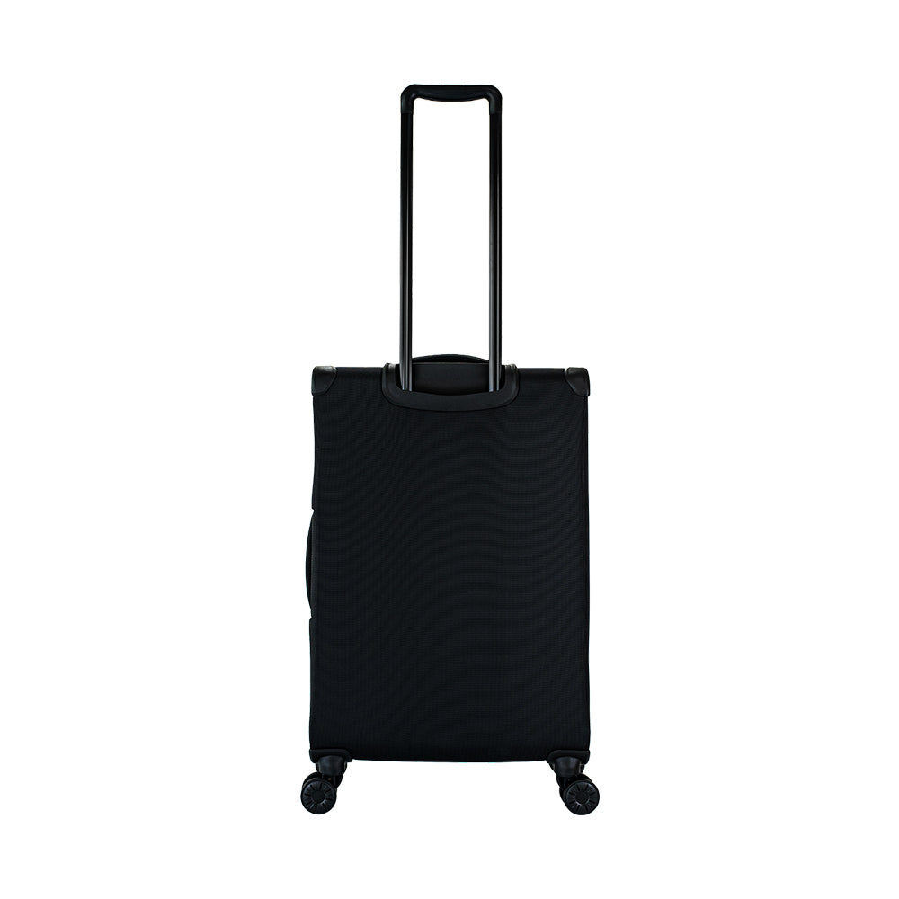ALAIN DELON AD-1201 24" Soft Case Spinner Luggage - Expandable, Anti-Theft Zipper, TSA Lock - Black