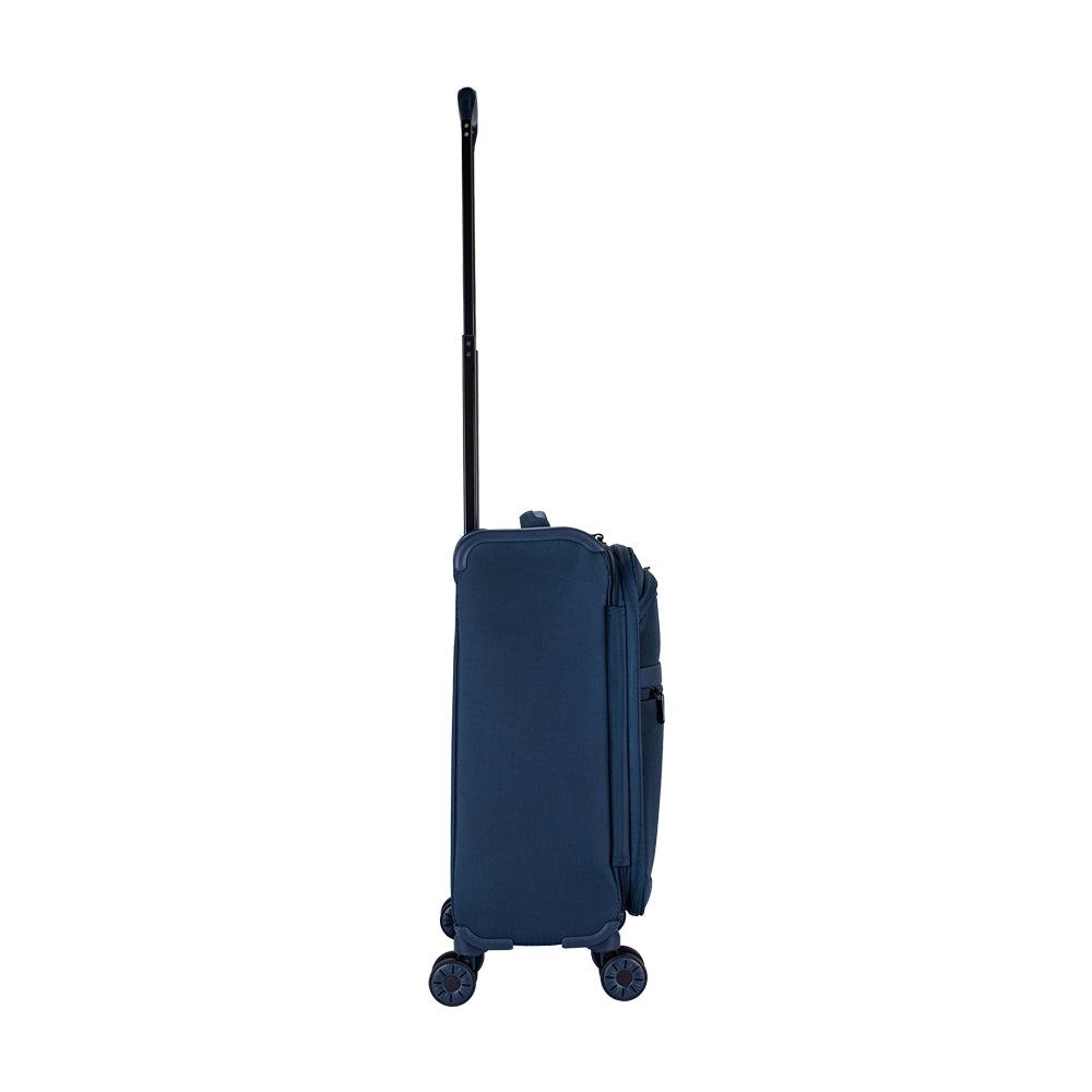 ALAIN DELON AD-1201 24" Soft Case Spinner Luggage - Expandable, Anti-Theft Zipper, TSA Lock - Blue