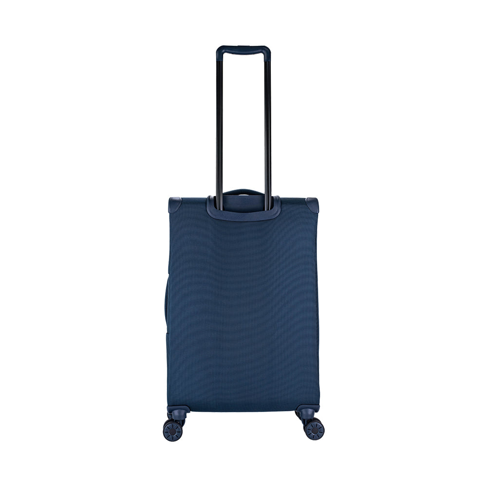 ALAIN DELON AD-1201 24" Soft Case Spinner Luggage - Expandable, Anti-Theft Zipper, TSA Lock - Blue