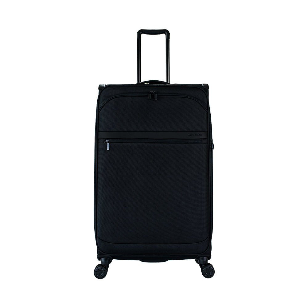 ALAIN DELON AD-1201 28" Soft Case Spinner Luggage - Expandable, Anti-Theft Zipper, TSA Lock - Black