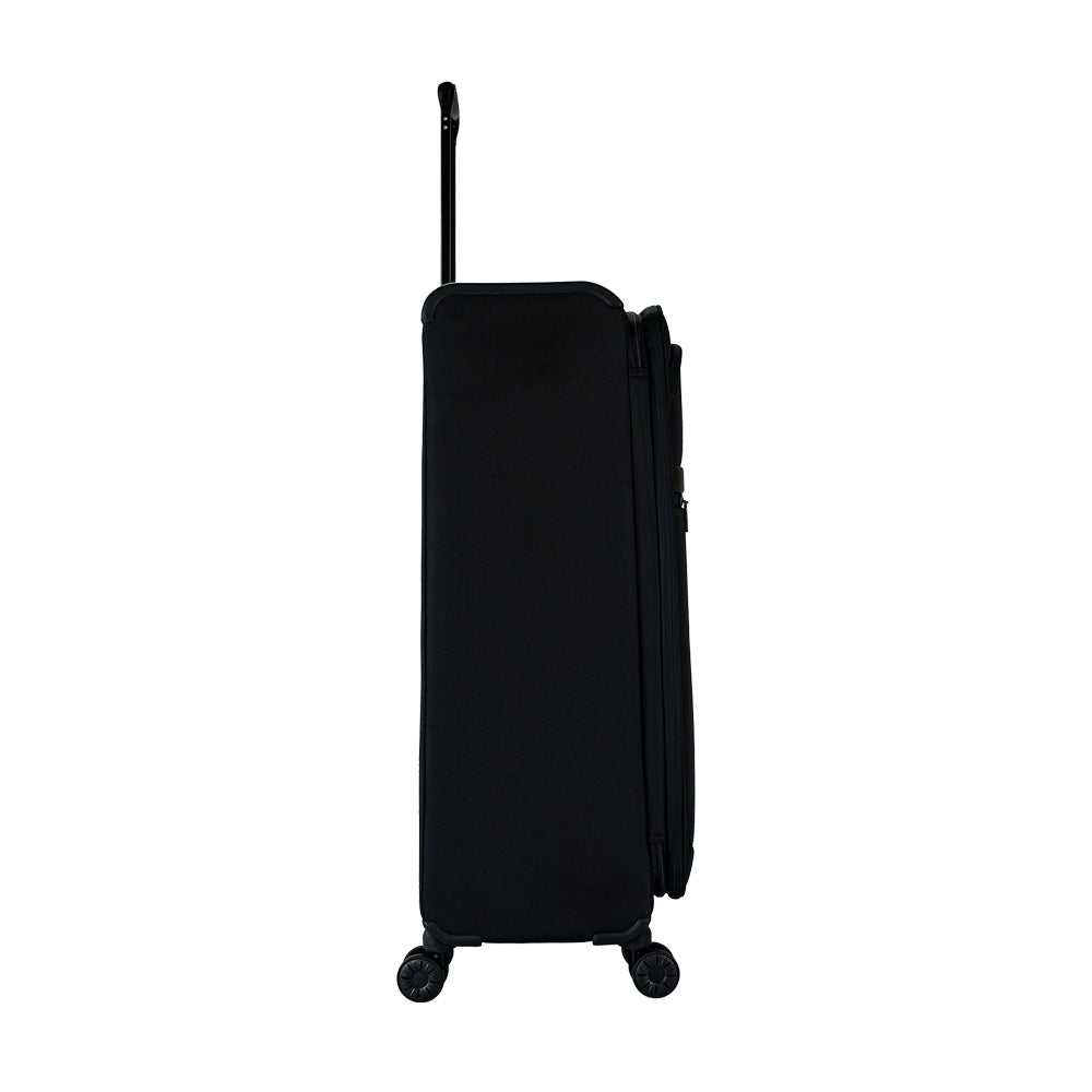 ALAIN DELON AD-1201 28" Soft Case Spinner Luggage - Expandable, Anti-Theft Zipper, TSA Lock - Black