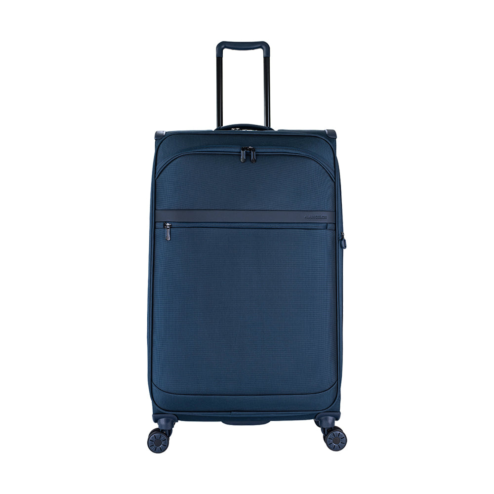 ALAIN DELON AD-1201 28" Soft Case Spinner Luggage - Expandable, Anti-Theft Zipper, TSA Lock - Blue