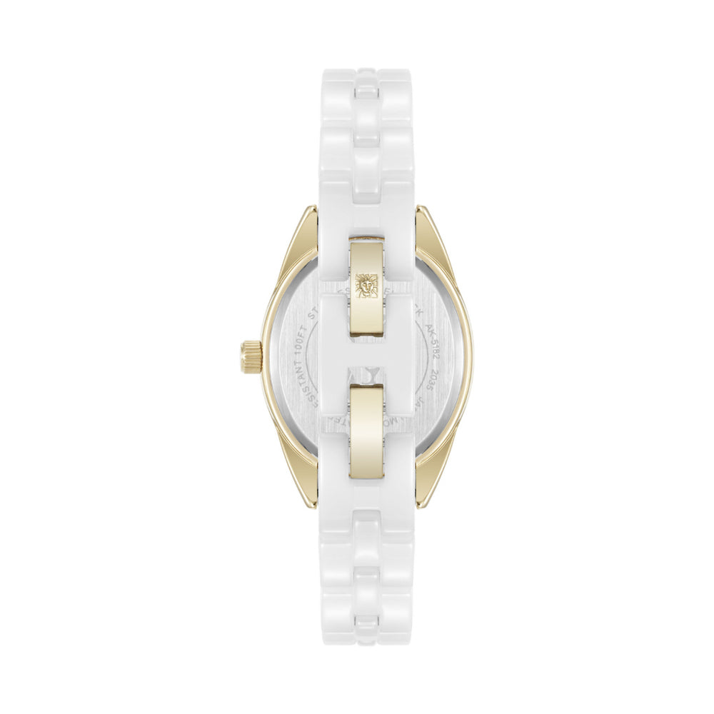 Anne Klein Gold Oval Case with Ceramic Bracelet 27mm