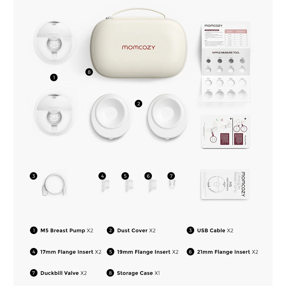 Momcozy M5 Wearable Breast Pump - Red