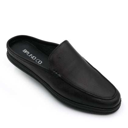 BRUNO CO. Stefano Men's Leather Mules Shoes - Black
