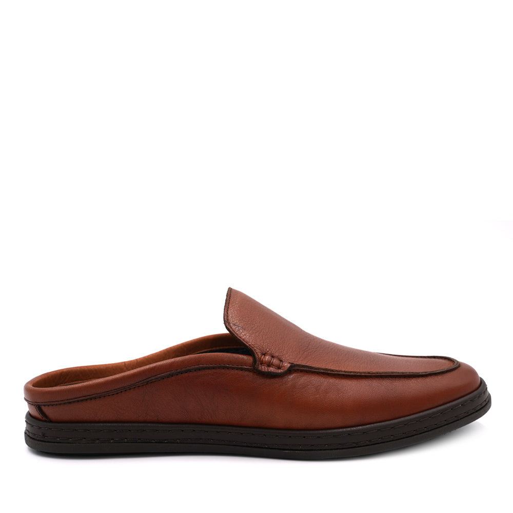 BRUNO CO. Stefano Men's Leather Mules Shoes - Brown
