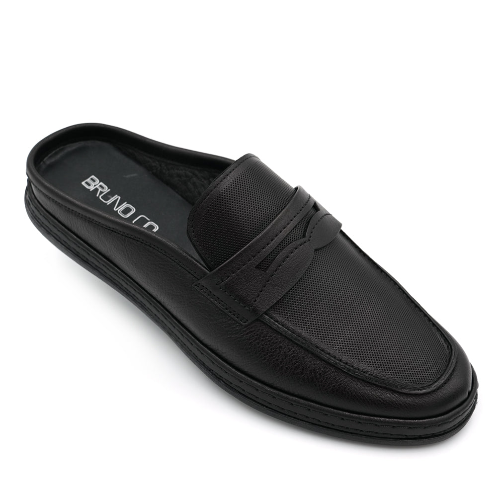 BRUNO CO. Todd Men's Leather Mules Shoes - Black
