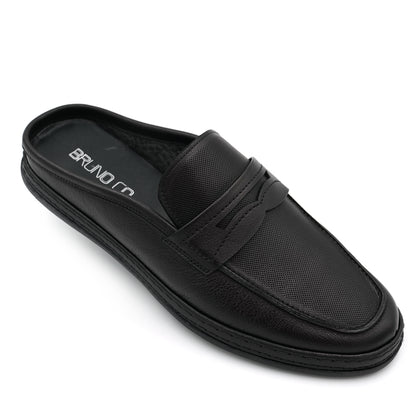 BRUNO CO. Todd Men's Leather Mules Shoes - Black