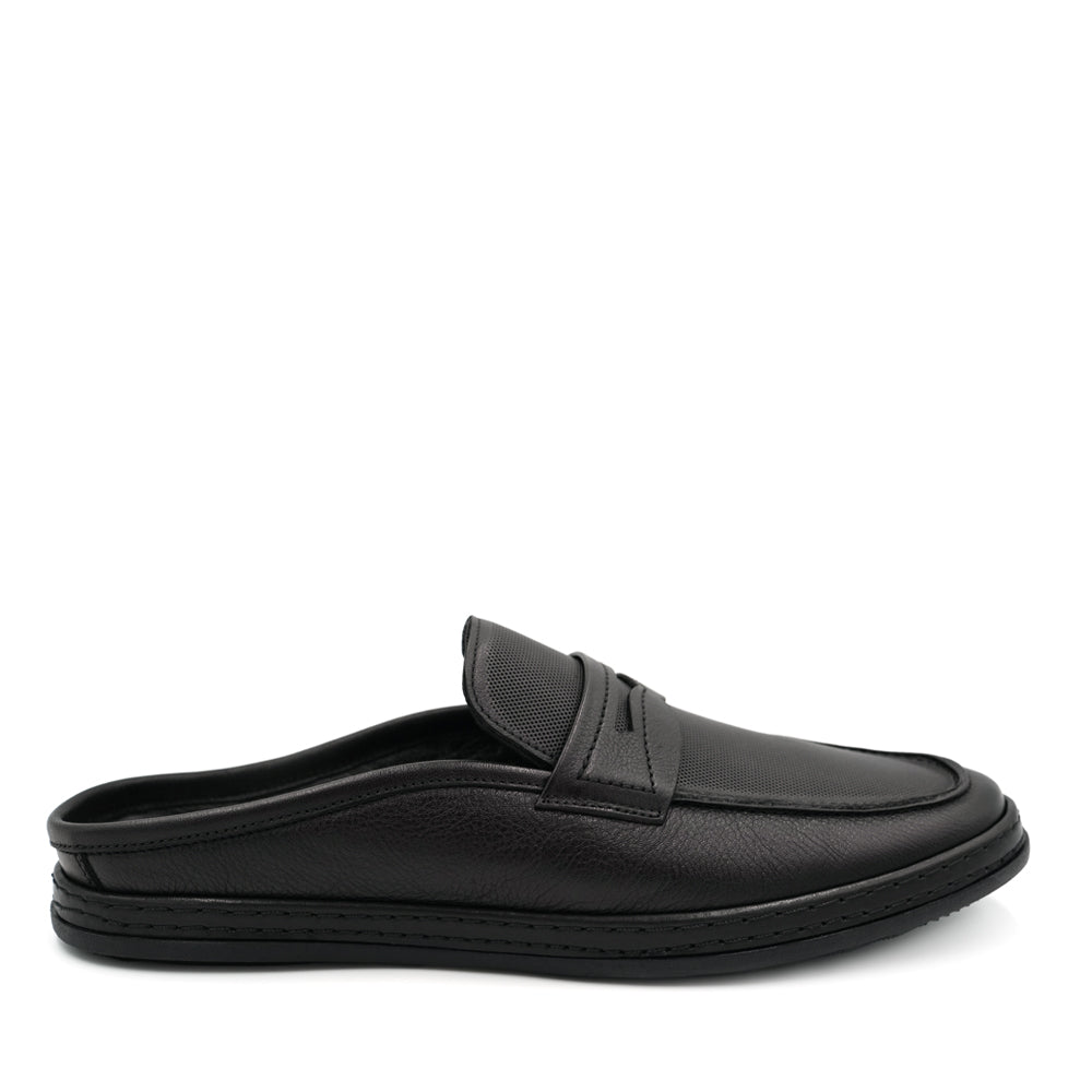 BRUNO CO. Todd Men's Leather Mules Shoes - Black