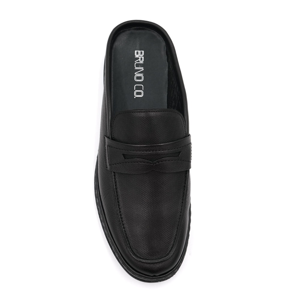 BRUNO CO. Todd Men's Leather Mules Shoes - Black