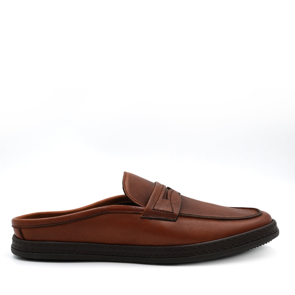 BRUNO CO. Todd Men's Leather Mules Shoes - Brown