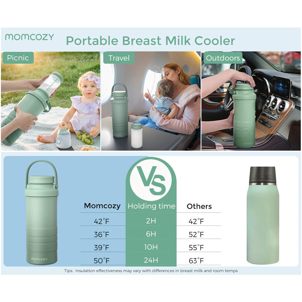 Momcozy Portable Breast Milk Cooler for Outdoor  22oz - Green