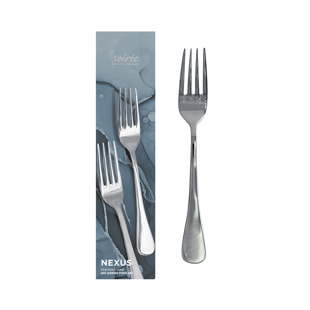 SOIRÉE by CHARLES MILLEN Nexus 6pc Dinner Fork Set - Stainless Steel