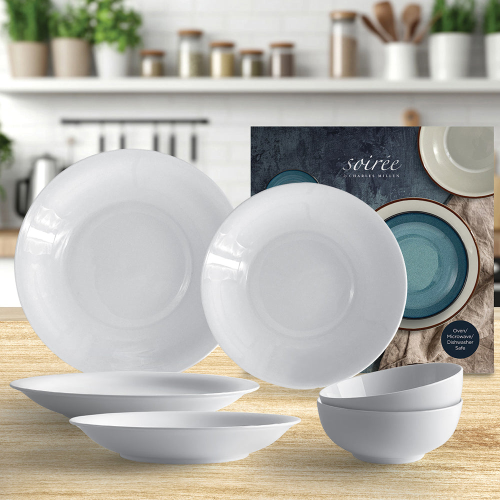 SOIRÉE by CHARLES MILLEN Weiss 6-pc Dining Set - Coupe White