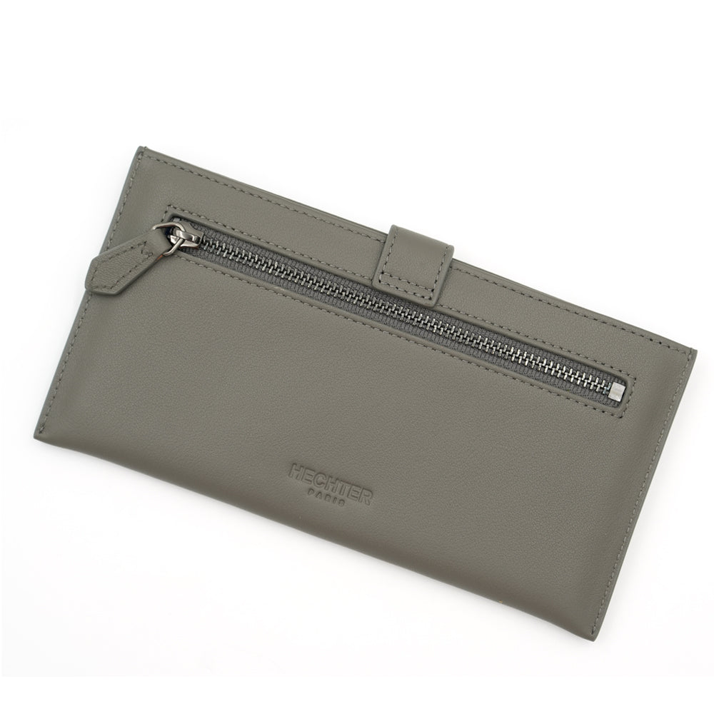 Hechter Leather Long Wallet - Grey