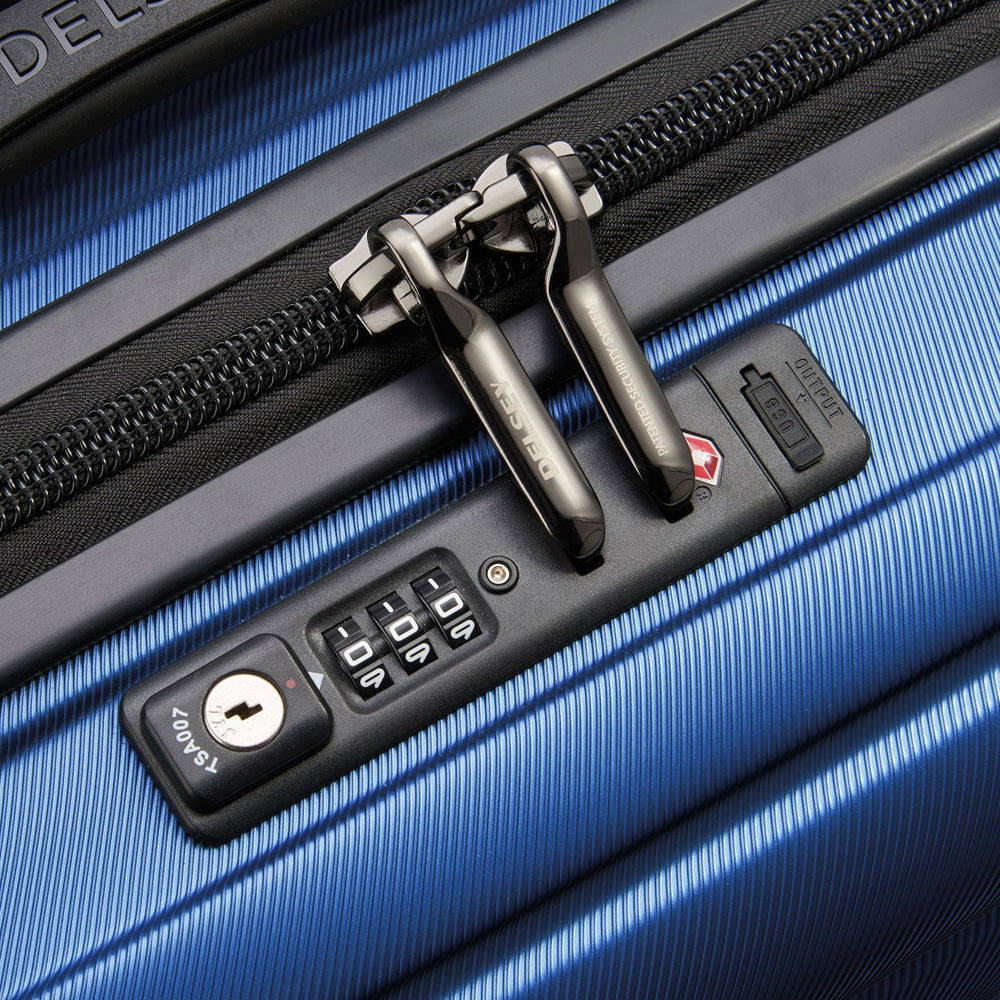 Delsey Paris 55cm Shadow 5.0 Double Wheels Expandable Trolley Case - Blue