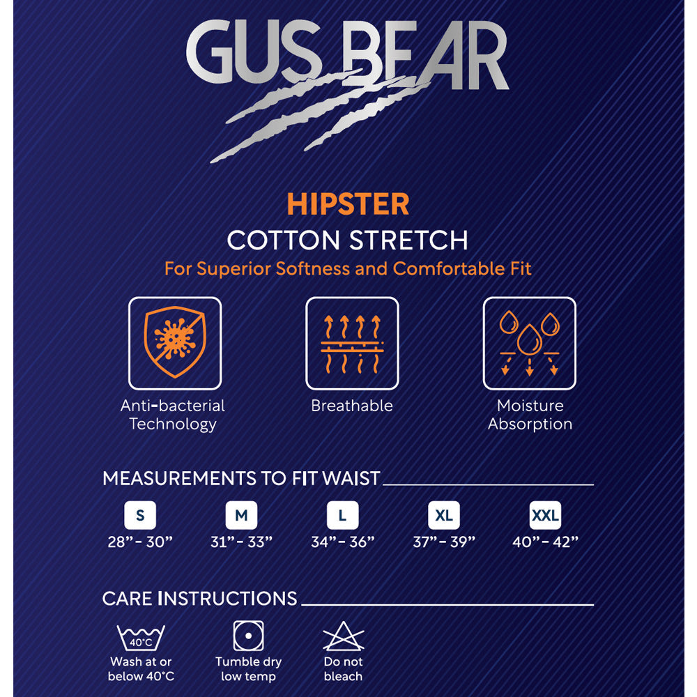 (Bundle of 2) GUS BEAR 100% Cotton Briefs (3-pc pack) - Navy/Red/Black