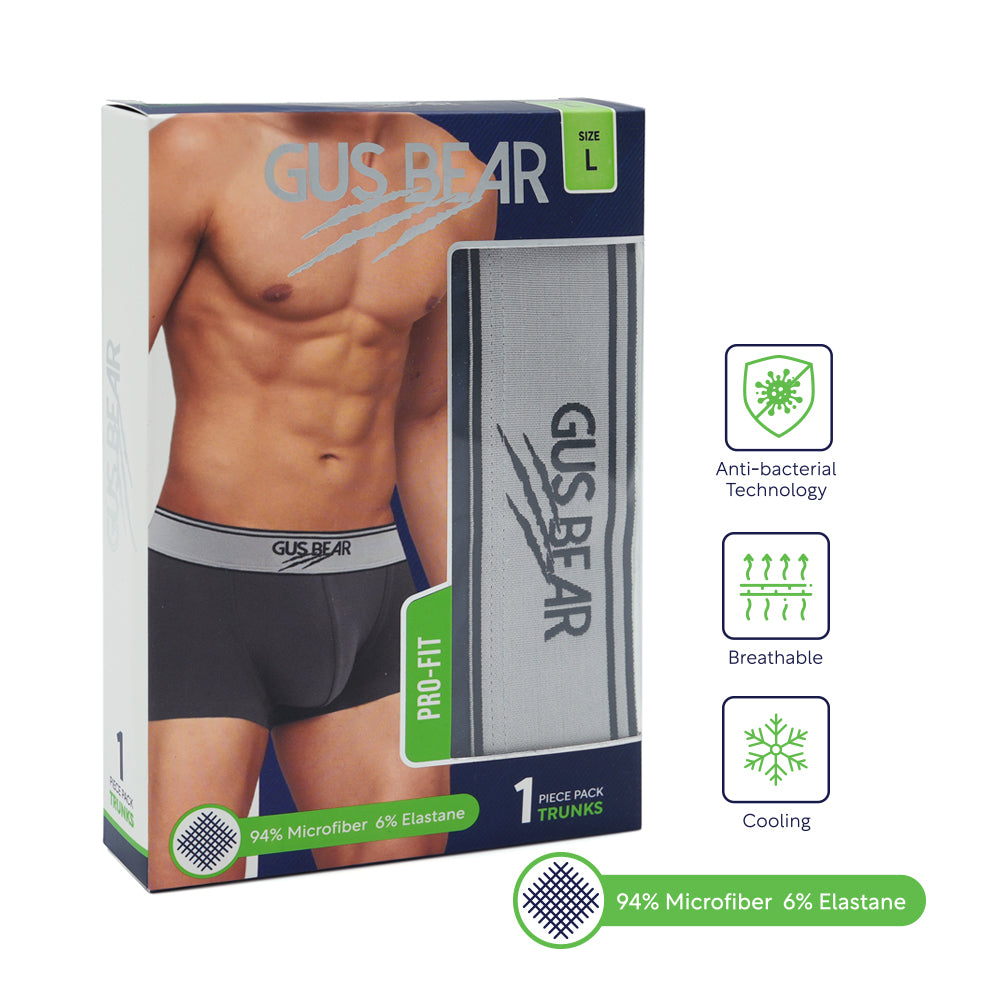 (Bundle of 2) GUS BEAR Microfiber Trunks (1-pc pack) - Grey